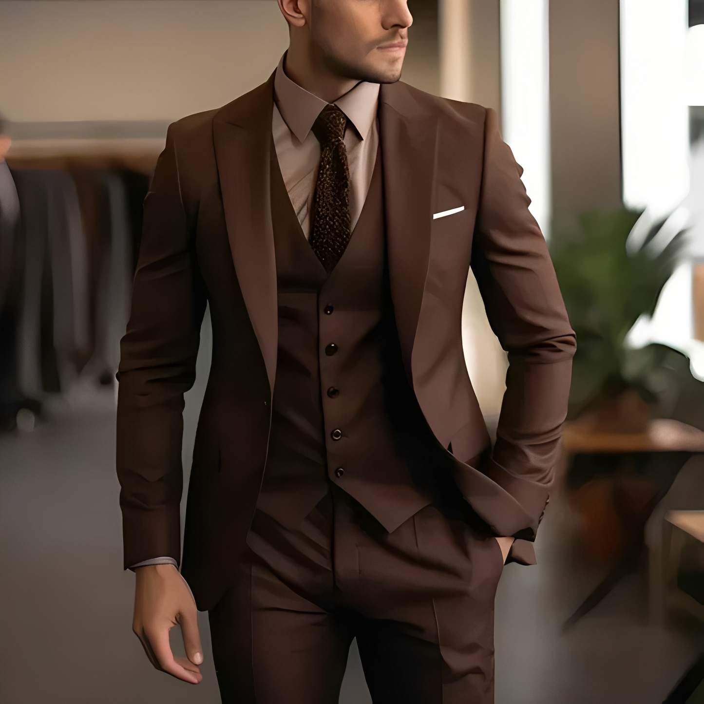 Abenner - Formelt tre-delt slim fit sæt til mænd