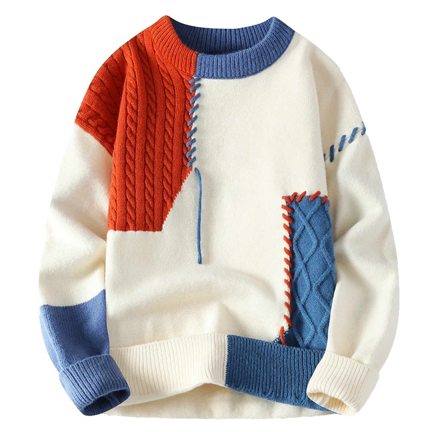 Timo – Patchwork Strikpullover til Herrer