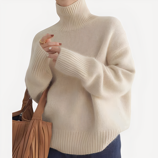 Amilia - Elegant, løst siddende rullekravepullover til damer
