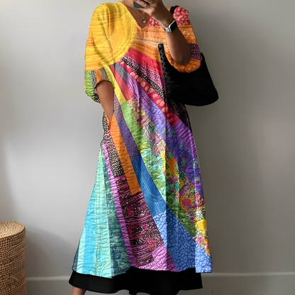 Angeleka - Behagelig og farverig kjole til kvinder