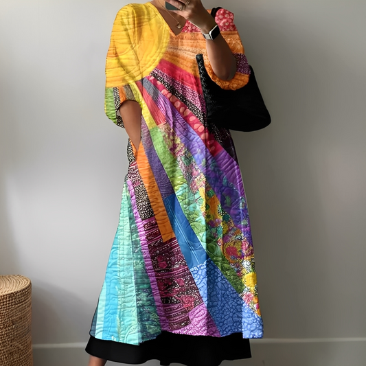 Angeleka - Behagelig og farverig kjole til kvinder