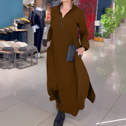 Hélène - Løs kjole med side-slids til kvinder