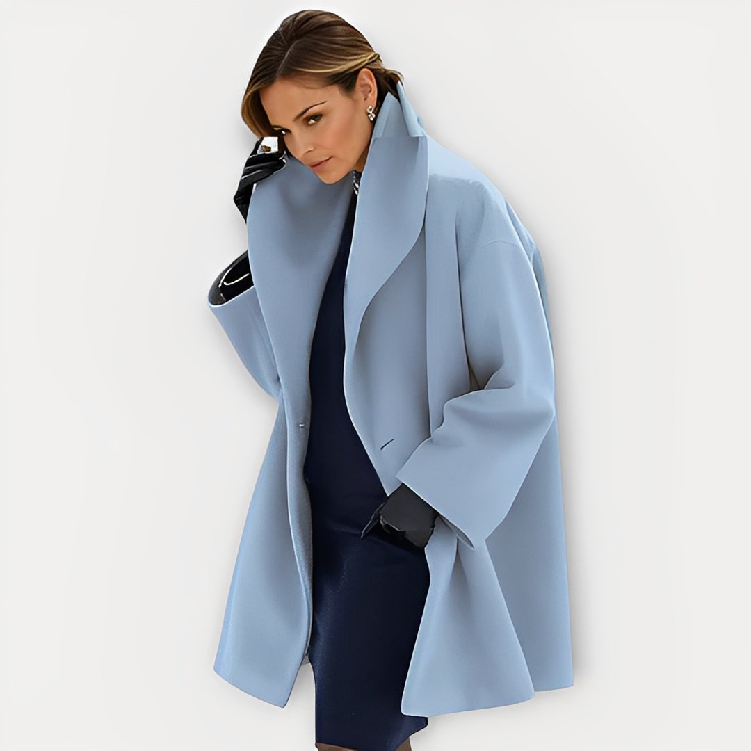 Laurette - Vinterfrakke oversize med bred krave til kvinder