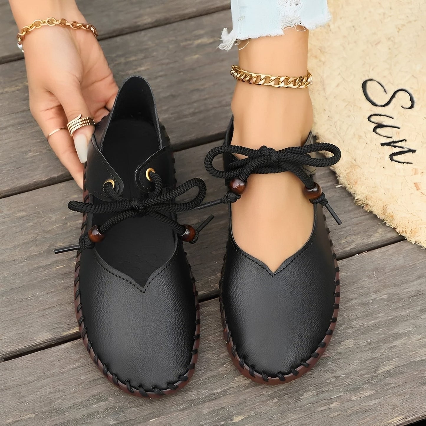 Carla - Klassiske snøresko med blød sål til damer