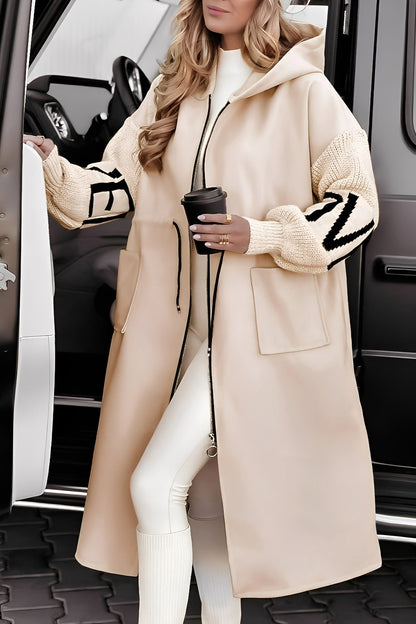 Eloise - Moderne lang jakke med hætte til damer