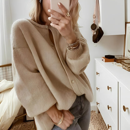 Mildred - Varm oversize-strikkardigan til damer