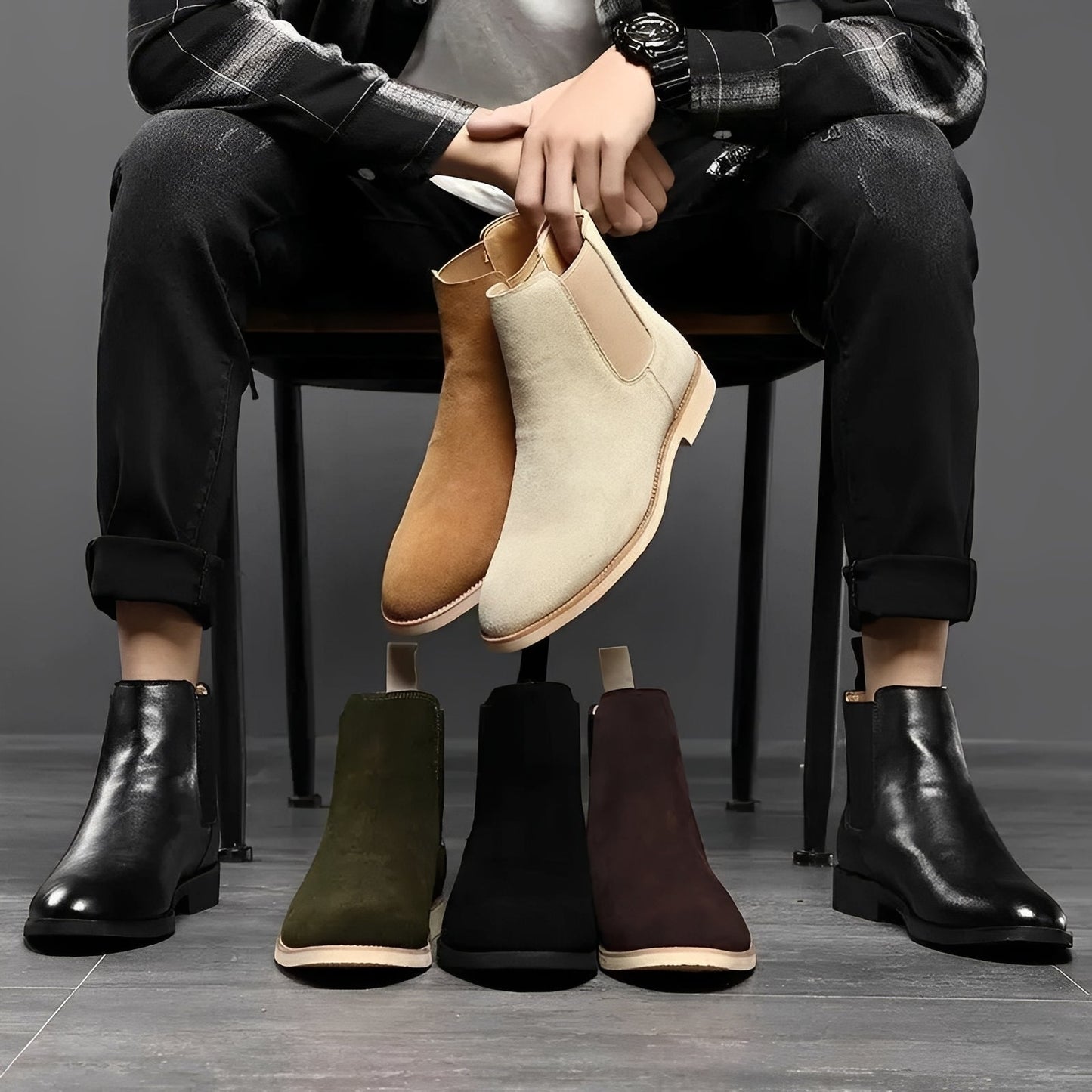 Willard - Stilfulde Chelsea-støvler af ruskind til mænd