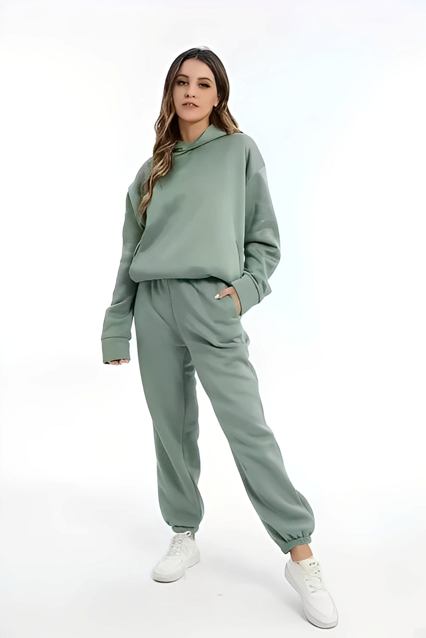 Adelia – Einfarvet Hoodie-Sæt