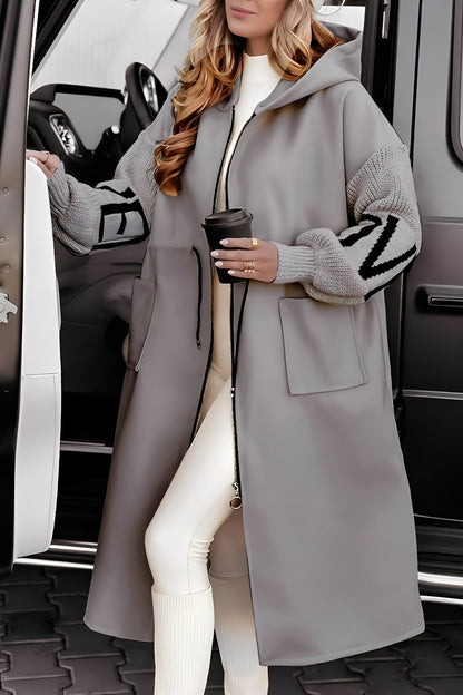 Eloise - Moderne lang jakke med hætte til damer