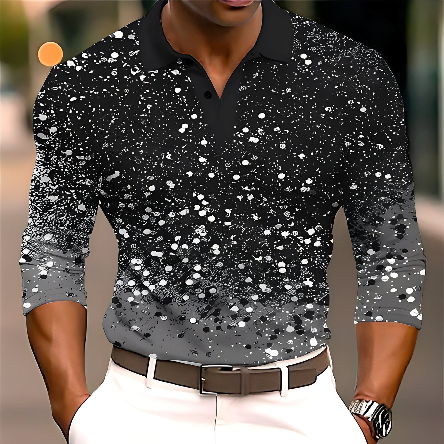 Adolphe - Elegant polo med lange ærmer til mand